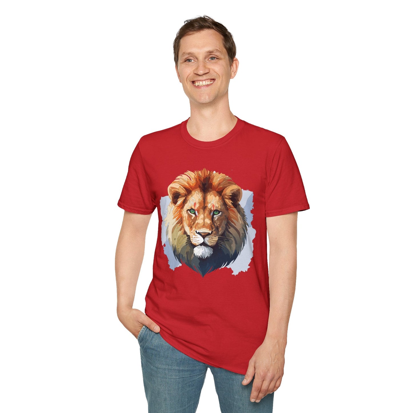 Lion Shirt Unisex Animal Tee Softstyle Gildan 64000 100 Percent Ring Spun Cotton