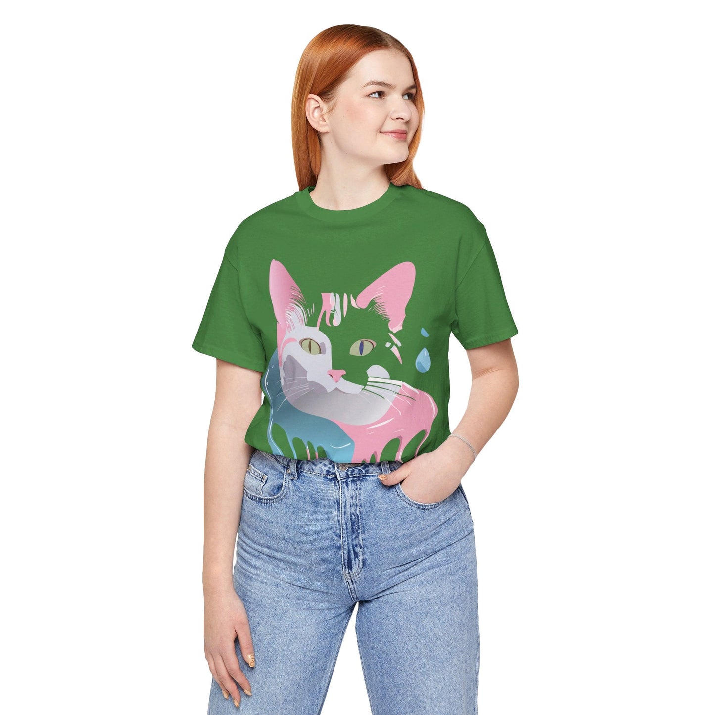 Cat Graphic Tee Unisex Short Sleeve T Shirt Adelpha Vintage Inspired Design