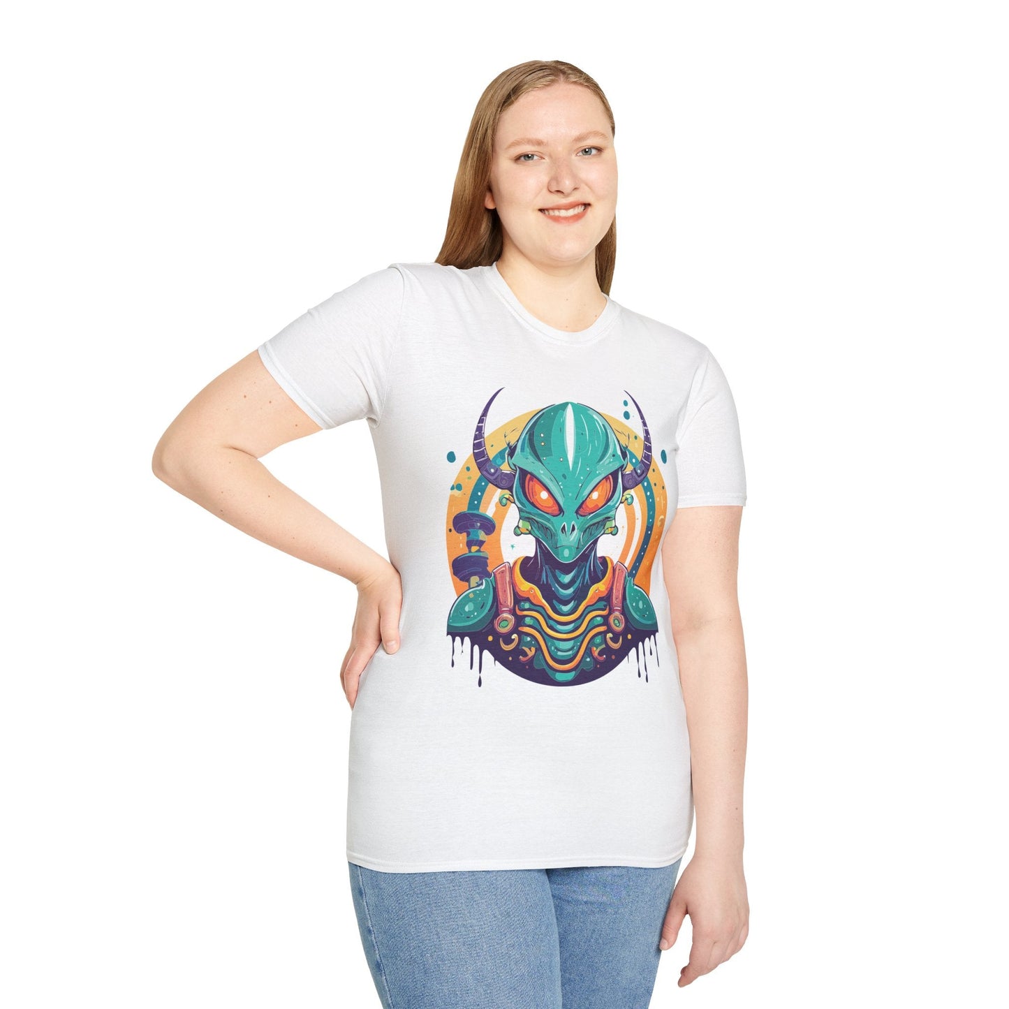 Alien T Shirt Cosmos Shirt Unisex Softstyle Tee 100 Percent Ring Spun Cotton Short Sleeve