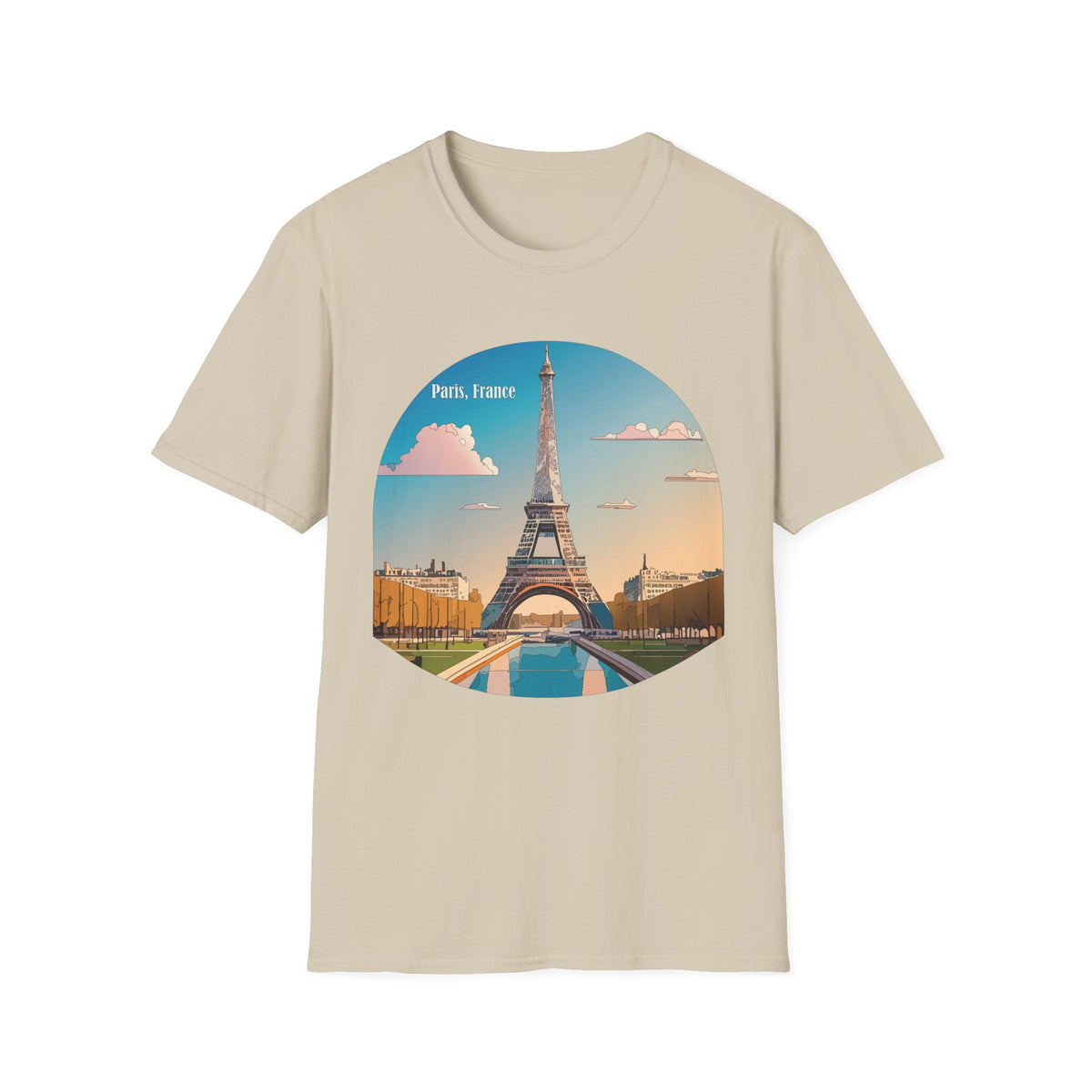 Paris Eiffel Tower Illustration T-Shirt | Paris, France Graphic Tee