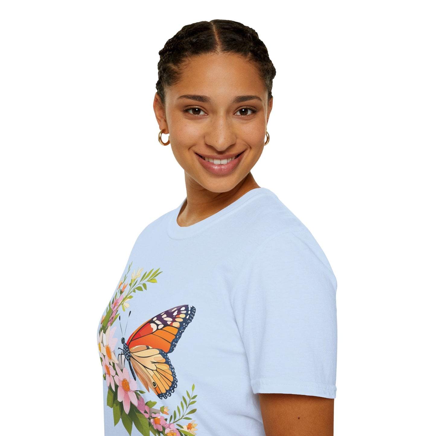 Monarch Butterfly T Shirt Unisex Softstyle Gildan 64000 100 Percent Cotton Tee Breathable