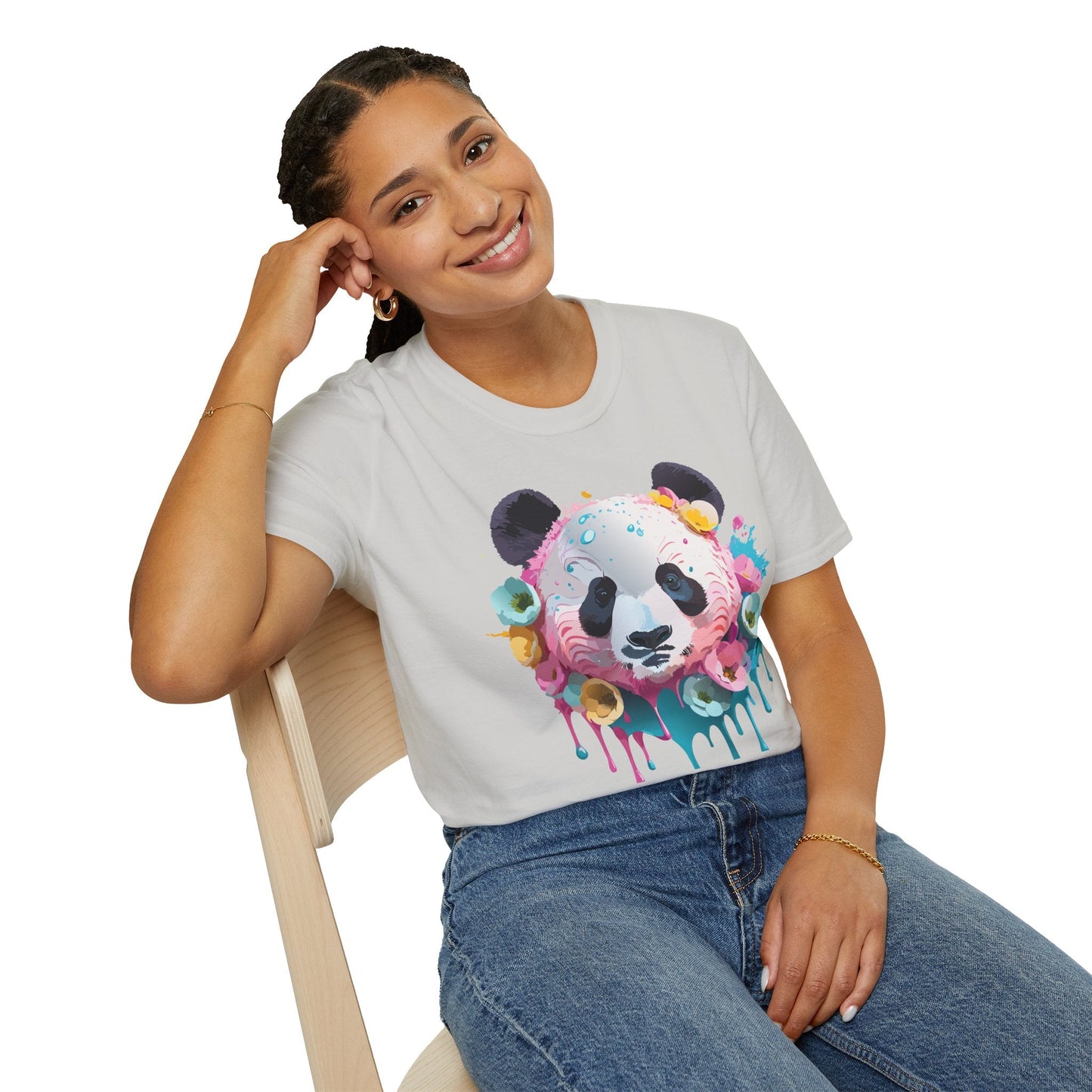 Panda Shirt Unisex T Shirt Graphic Tee Animal Print Gildan Softstyle 64000 100 Percent Cotton