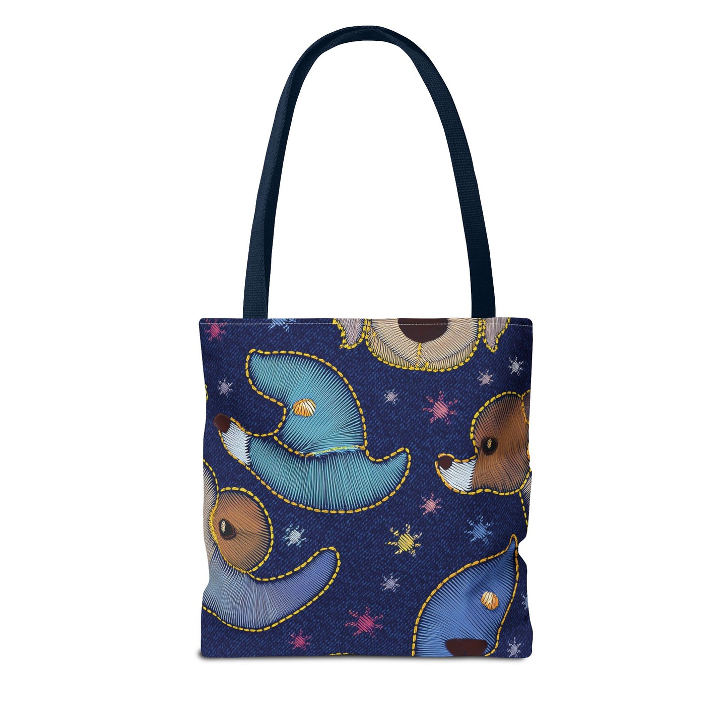 Denim Fabric Imitation Print Unisex Canvas Bag Poly Spun 3 Sizes Tote Bag 191-12