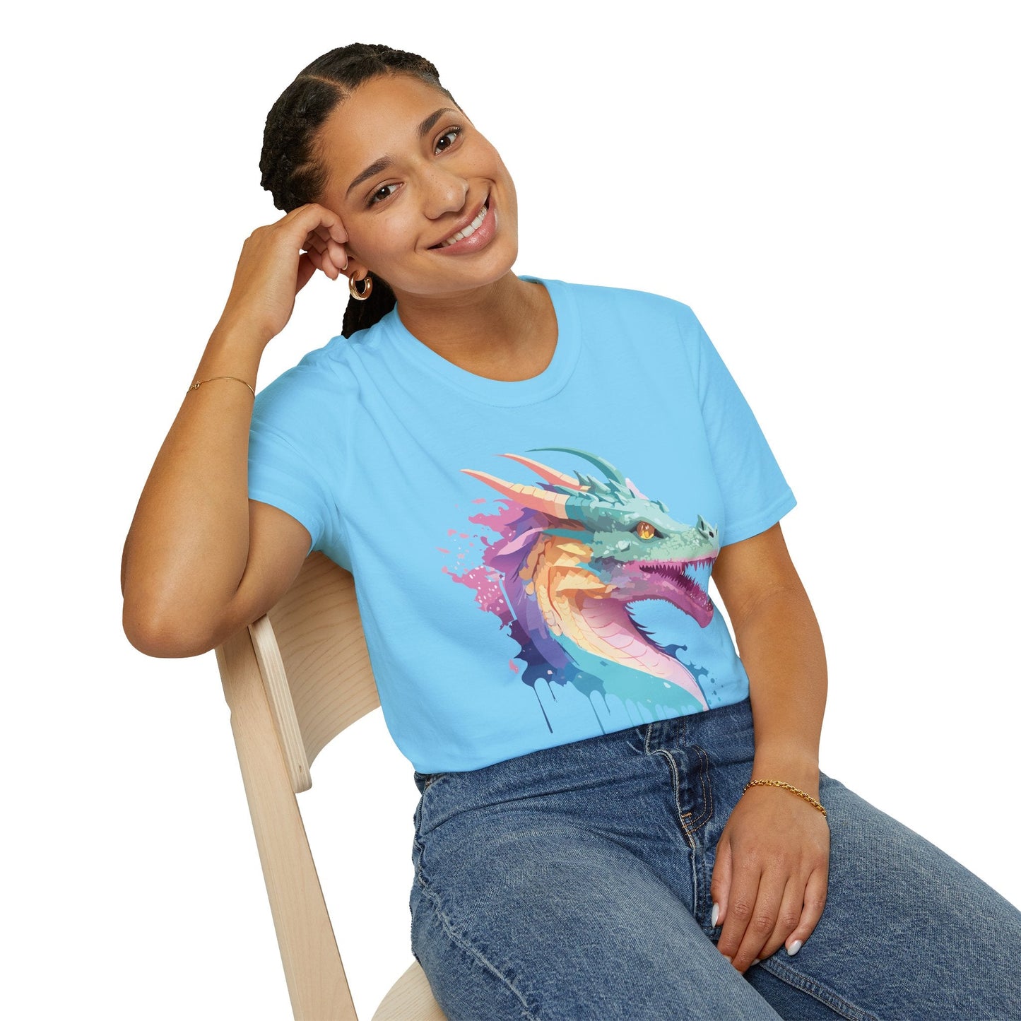 Dragon Graphic Tee Unisex Short Sleeve Dragon Shirt With Animal Design Gildan SoftStyle 64000
