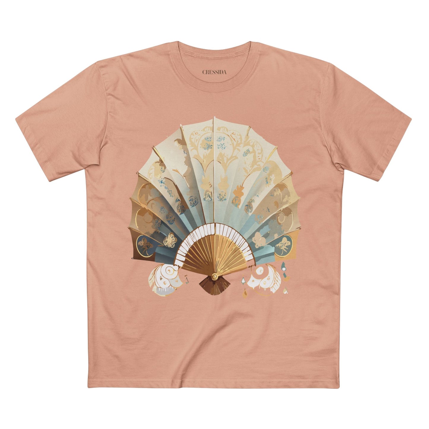 Antique Fan Graphic Design T-Shirt Unisex 100 Cotton Floral Carnival Artwork Tee 14