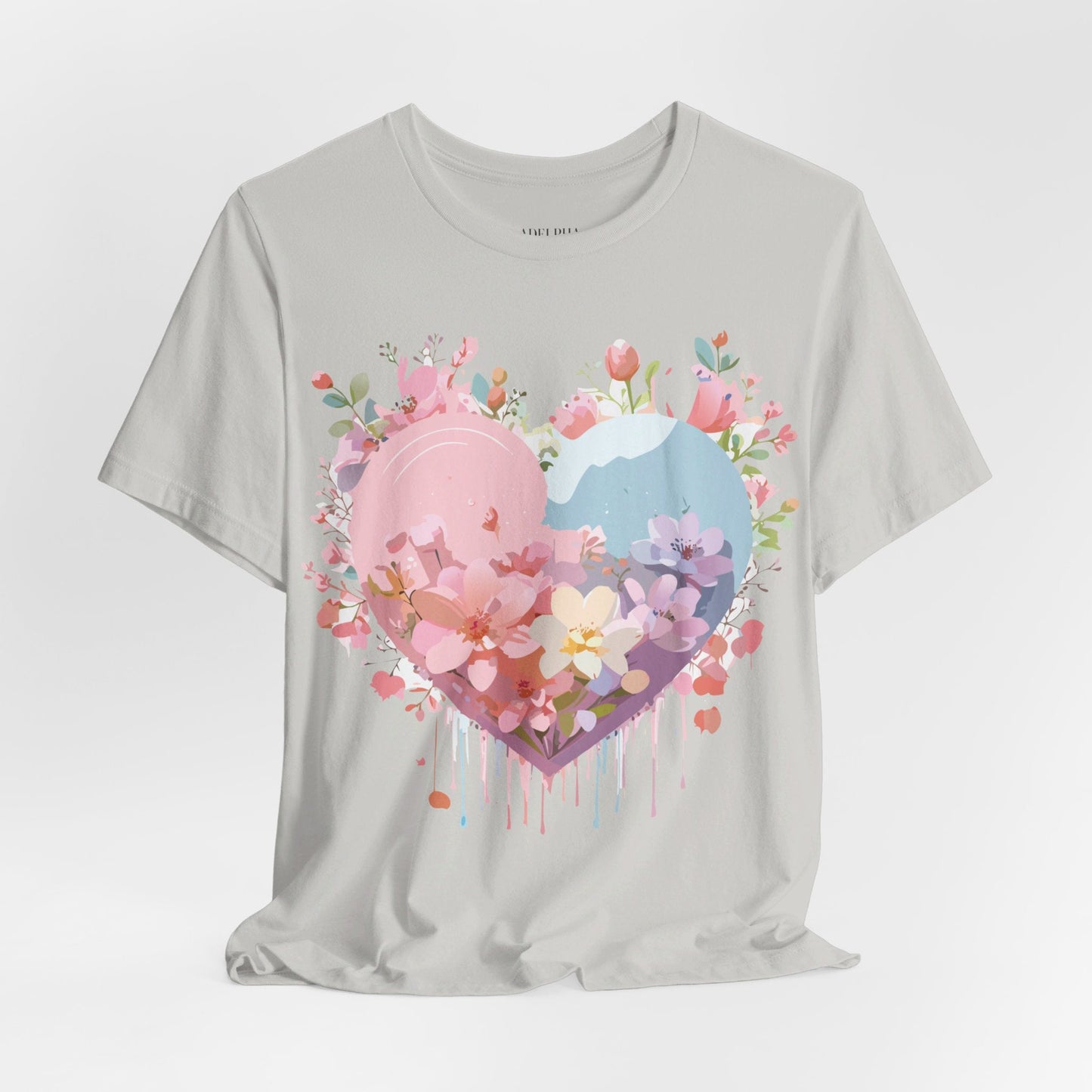 Valentine Day Graphic Unisex 100 Cotton Vintage Artwork with Love and Flower Design Tee 31