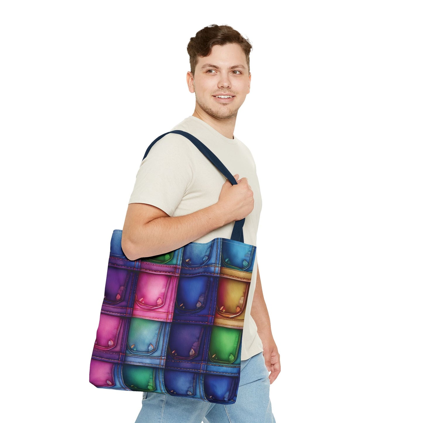 Denim Canvas Bag, Tote Bag Denim Printify