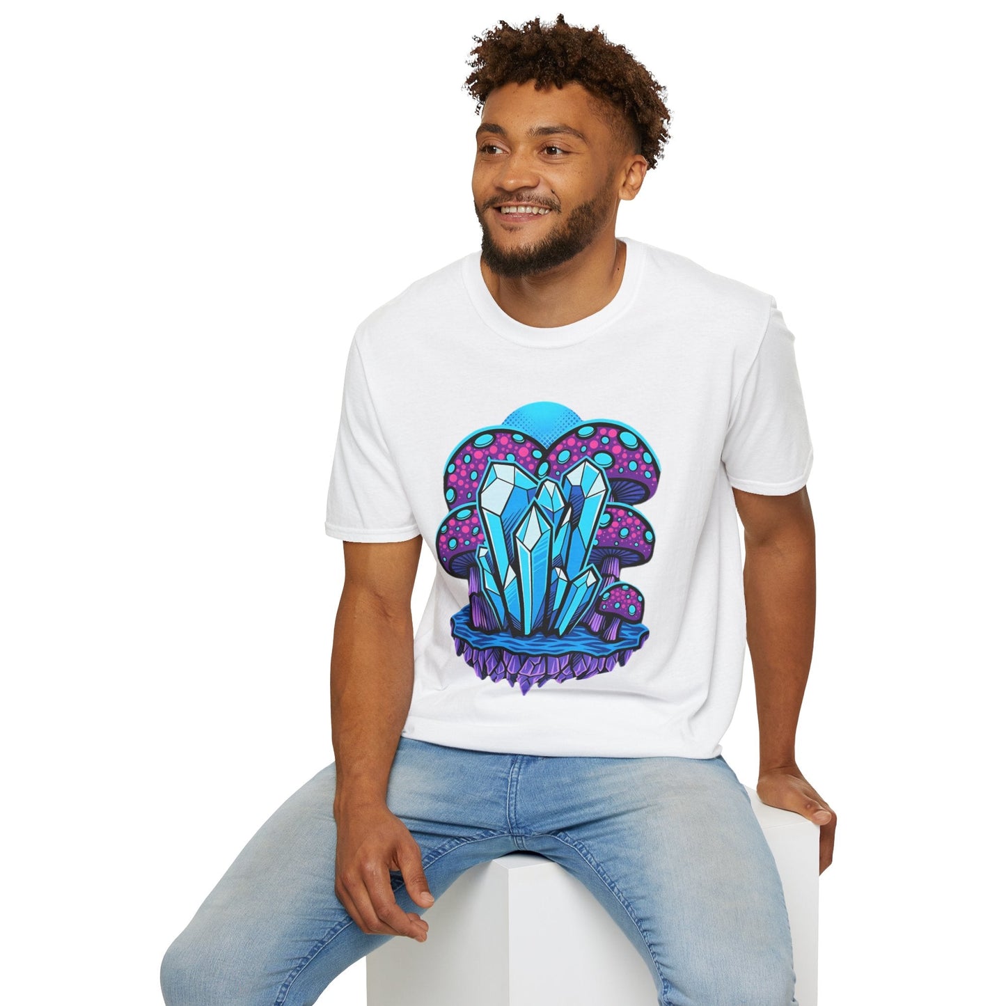 Mashroom Tee Shirt Softstyle Gildan 64000 100 Percent Ring Spun Cotton Breathable Funny Fungus
