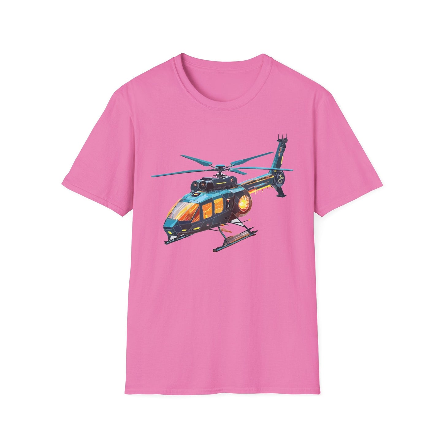 Chopper Helicopter Graphic Unisex Cotton Softstyle Short Sleeve Tee 1
