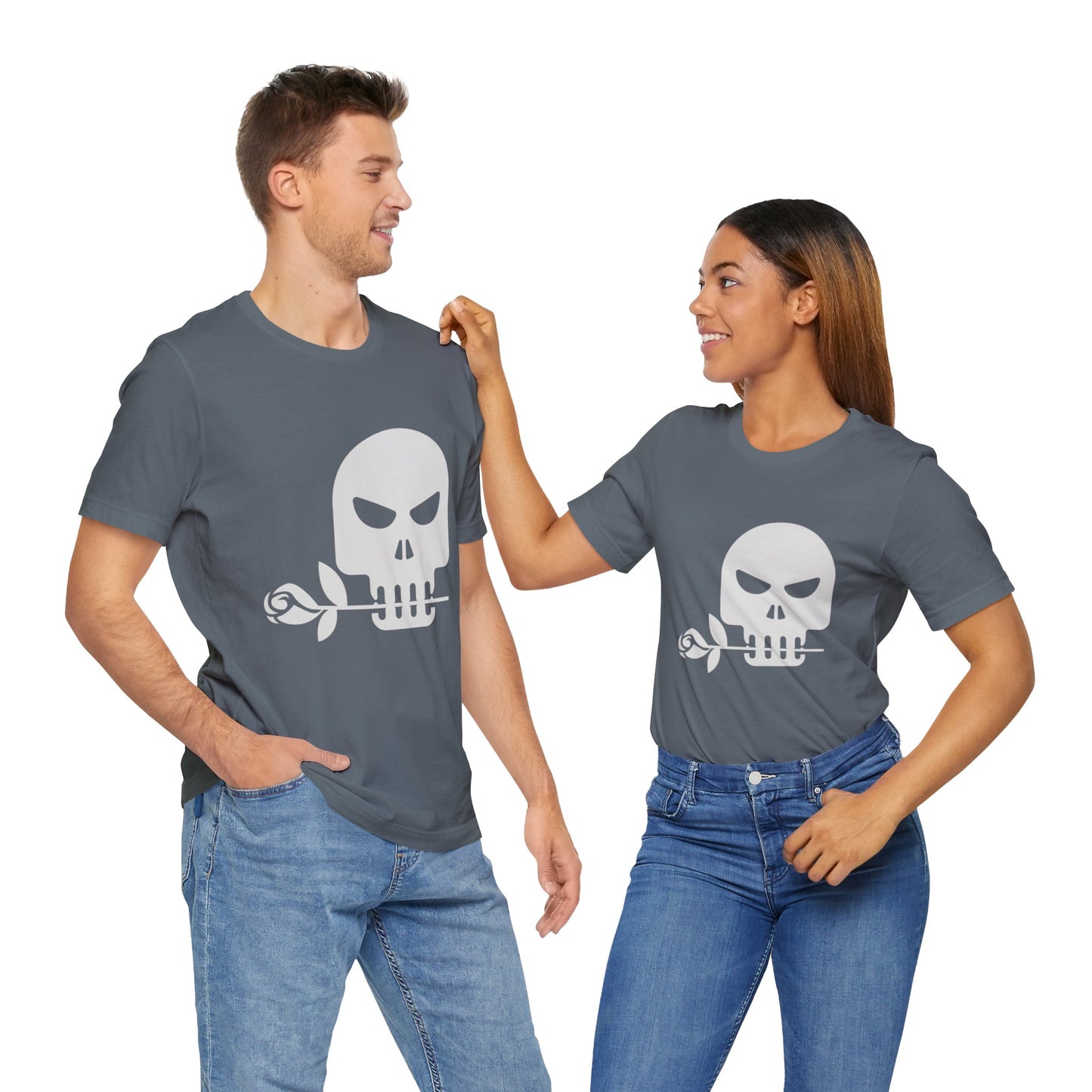 Unisex Cotton Tee Shirt with Skull