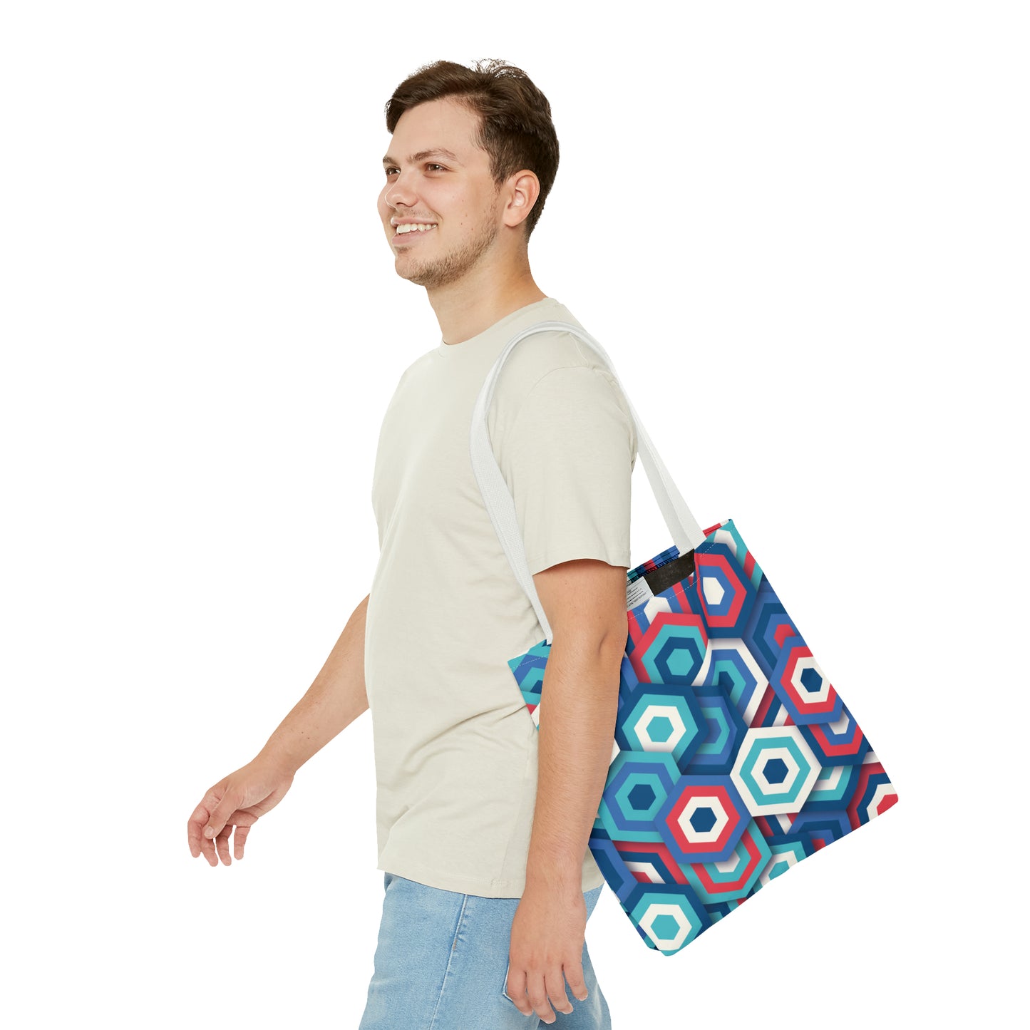 Bolsa de lona con estampados abstractos 