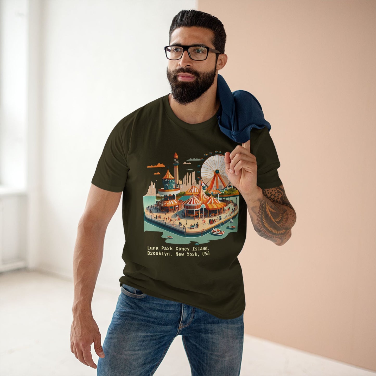 Travel Shirt Tourist Shirt Brooklyn Shirt Unisex Premium Cotton Tee By Retro2Nova TT16