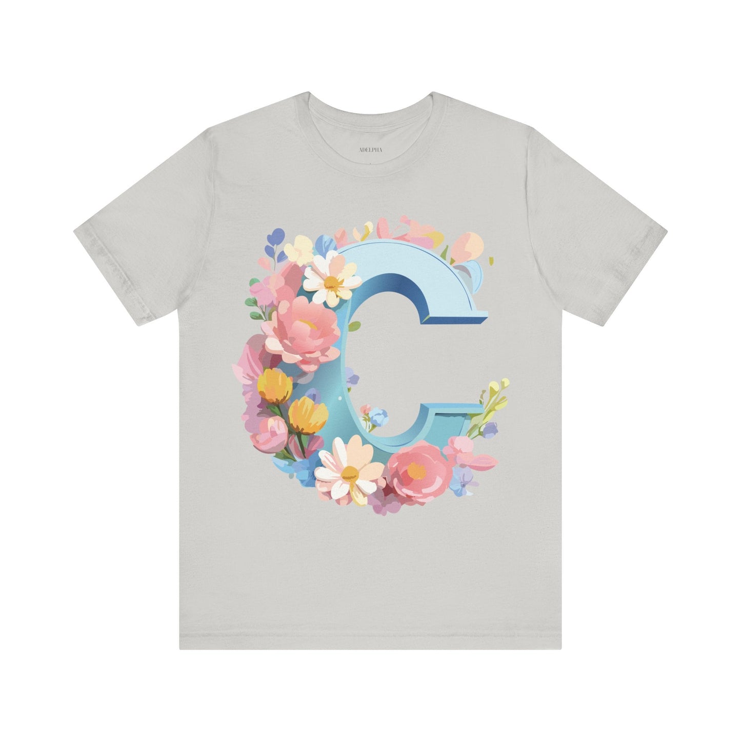 Letter C Shirt Graphic Tee Unisex Short Sleeve Vintage Art Adelpha Premium Quality
