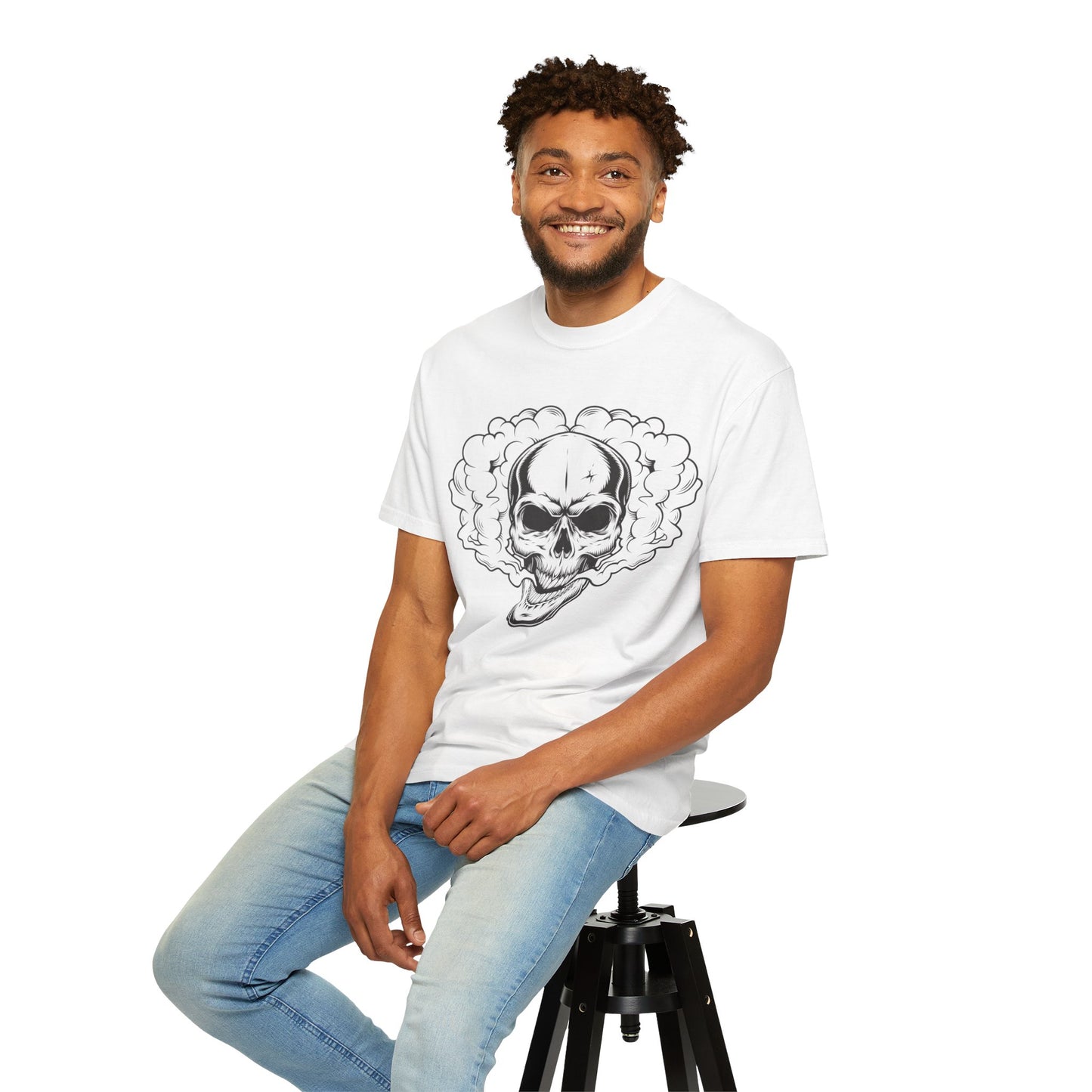 Unisex-T-Shirt aus Baumwolle mit Totenkopf 