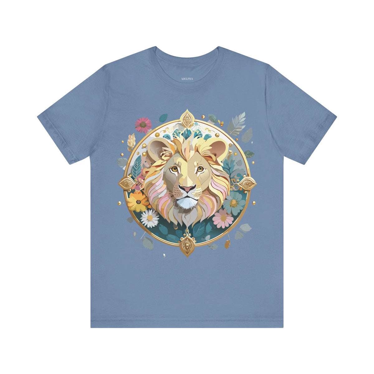 Medallion Graphic Unisex Cotton Bella+Canvas Tee with Floral Art Design m67