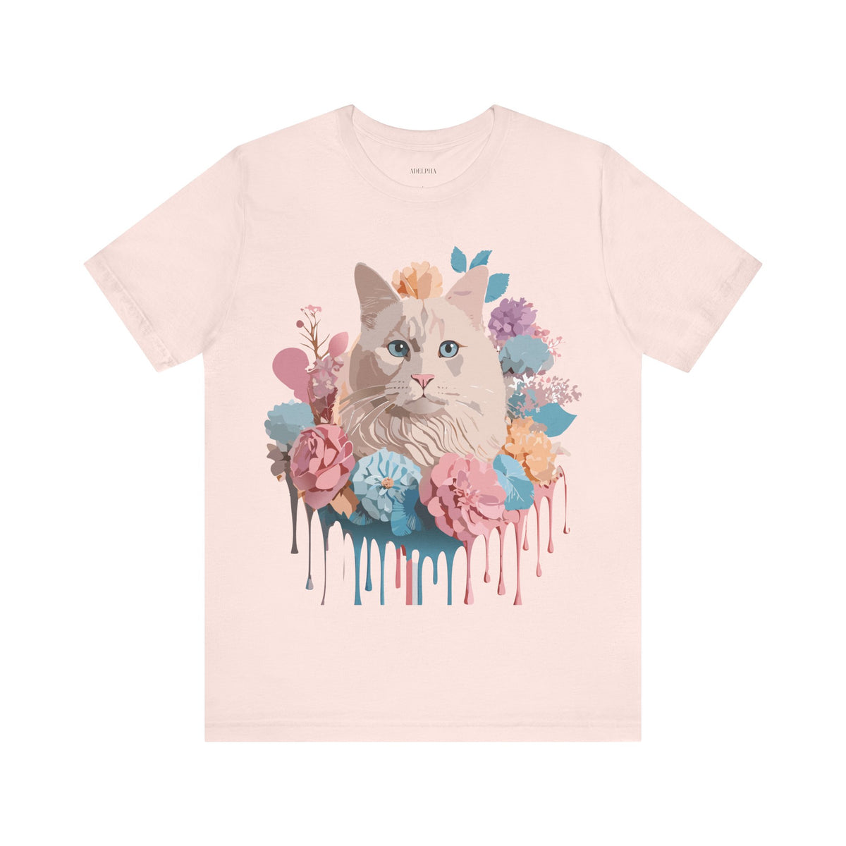 Cat Graphic Unisex Cotton Bella+Canvas Tee with Art Animal Design e200