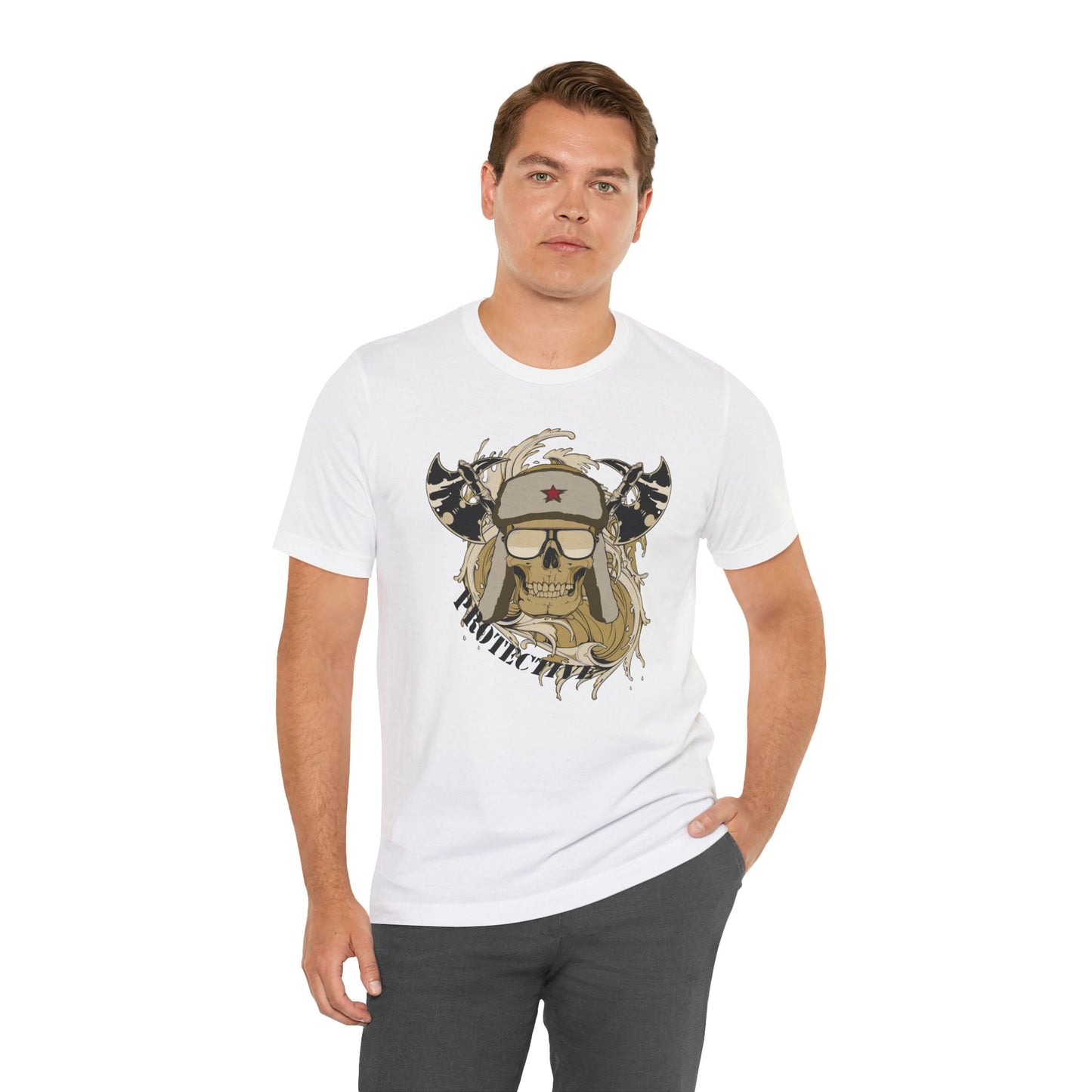 Viking Skull Graphic with Horned Helmet T-Shirt Captain Design Tee Art-41