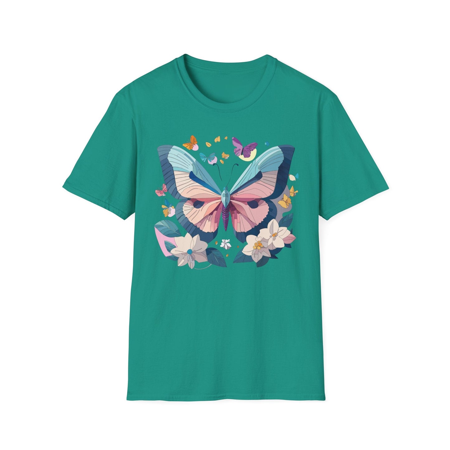 Butterfly Shirt Unisex T Shirt Softstyle Gildan 64000 Ring Spun Cotton Monarch Design