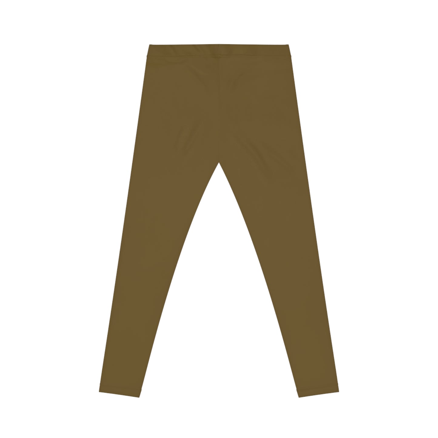 Olive Bark Color Women's Poly-Span Casual Leggings XS-2XL