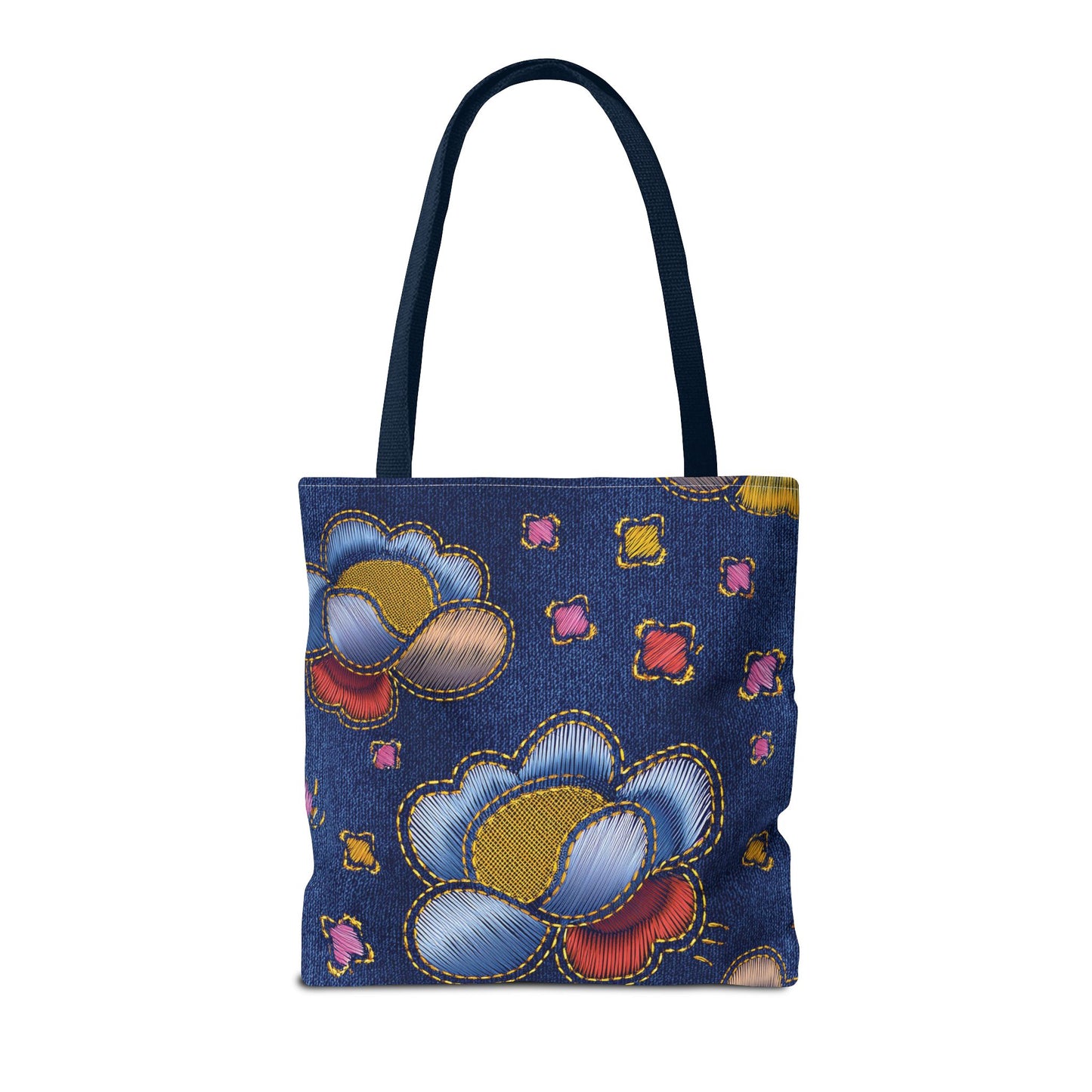 Denim Fabric Imitation Print Unisex Canvas Bag Poly Spun 3 Sizes Tote Bag 159-6