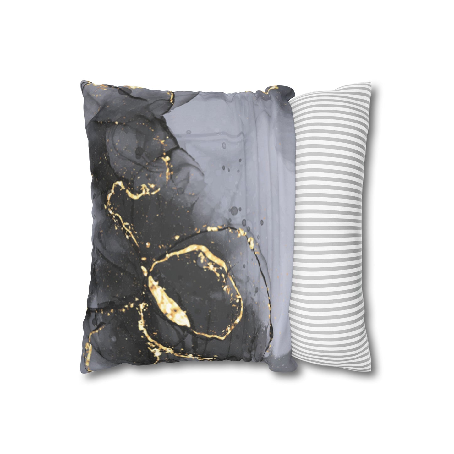 Faux Suede Pillowcase with Abstract print