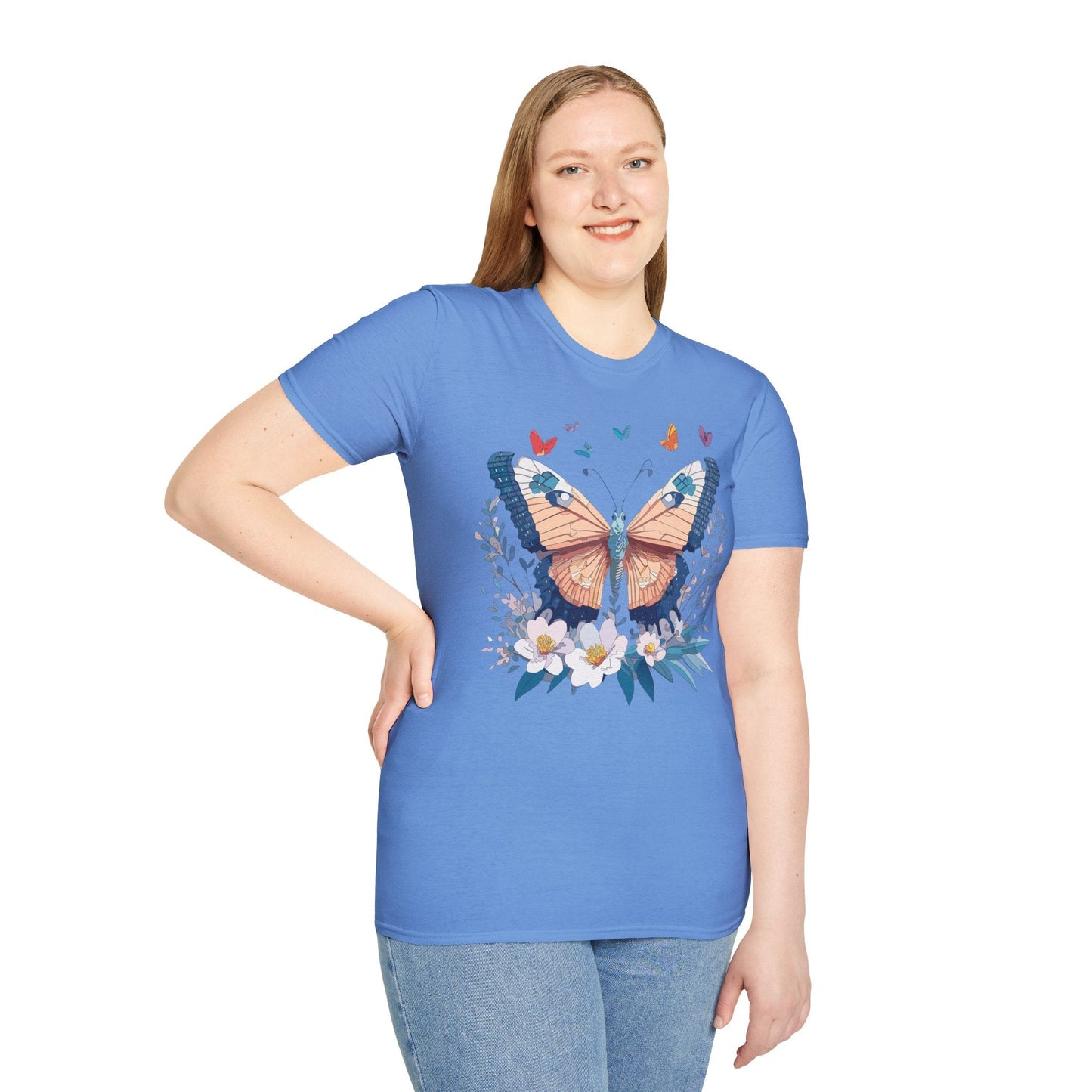 Unisex Butterfly Shirt Monarch Design Gildan Softstyle 64000 Short Sleeve Tee For Men And Women