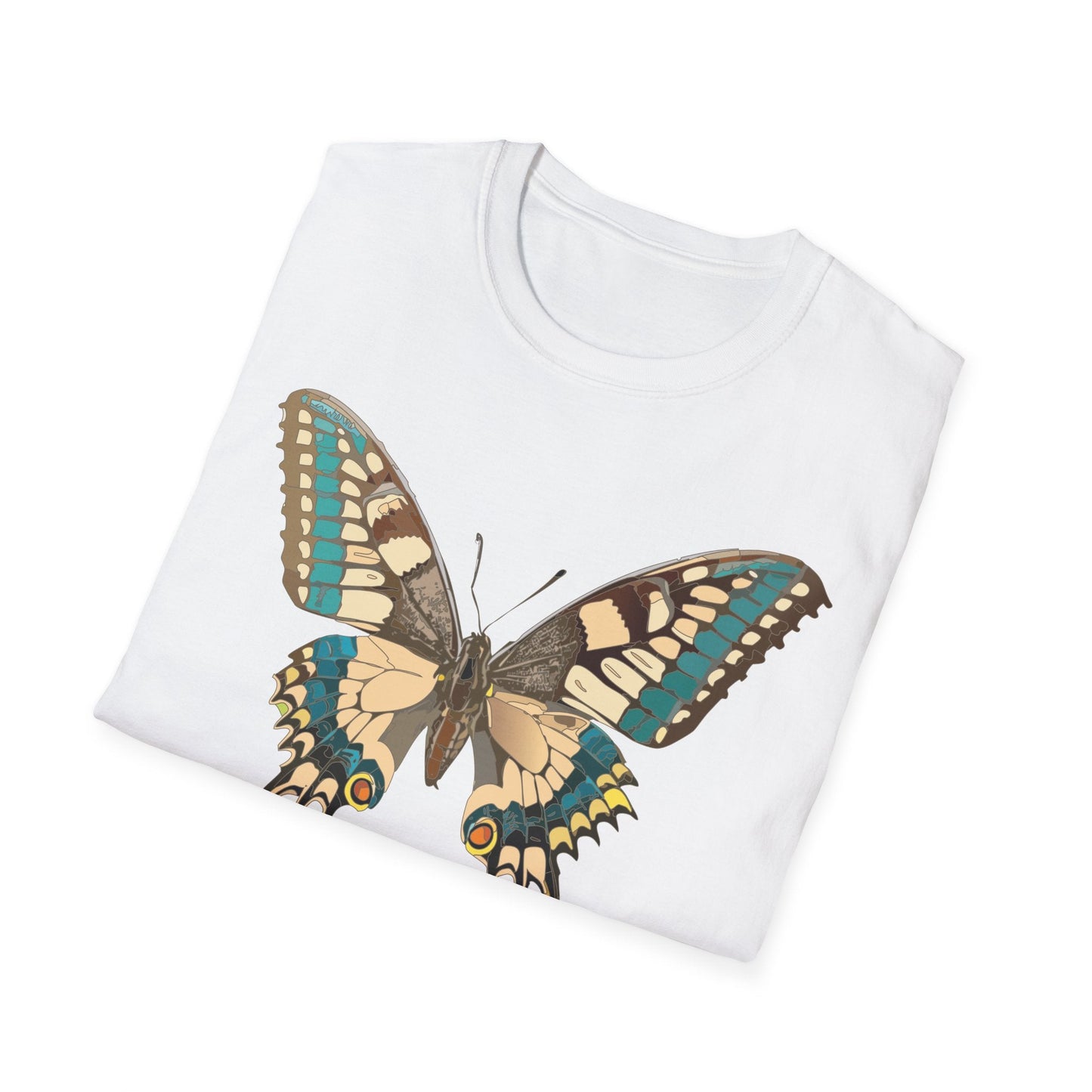 Unisex Butterfly T Shirt Softstyle 64000 Ring Spun Cotton Lightweight Tee Breathable Everyday Comfort