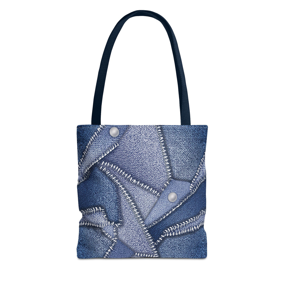 Denim Fabric Imitation Print Unisex Canvas Bag Poly Spun 3 Sizes Tote Bag 112