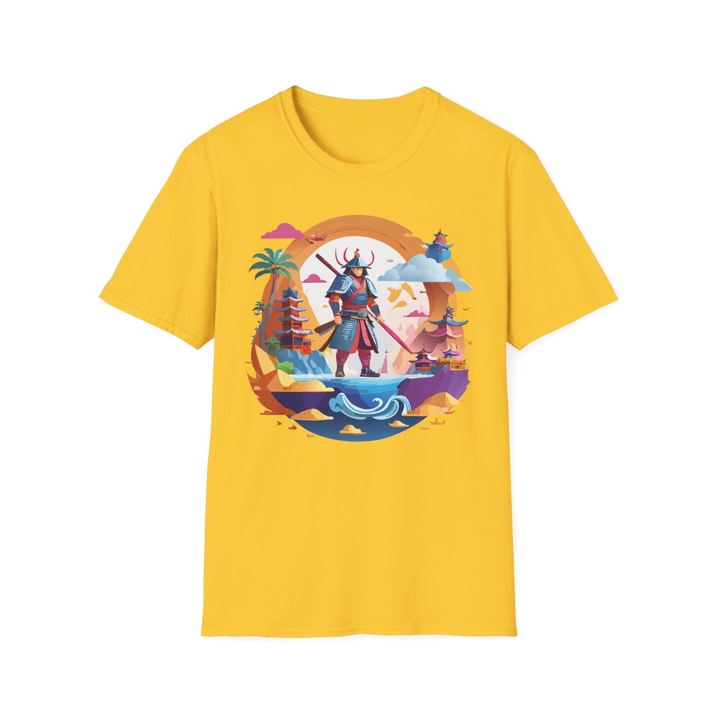 Samurai T Shirt Unisex Gildan Softstyle 64000 100 Percent Ring Spun Cotton Lightweight Tee