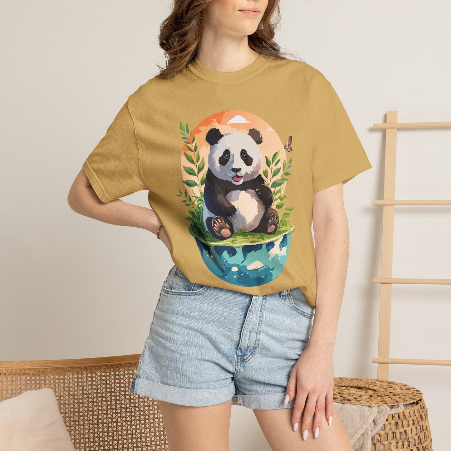 Panda Portrait Graphic T-Shirt Unisex Cotton Floral Animal Art Tee pp4
