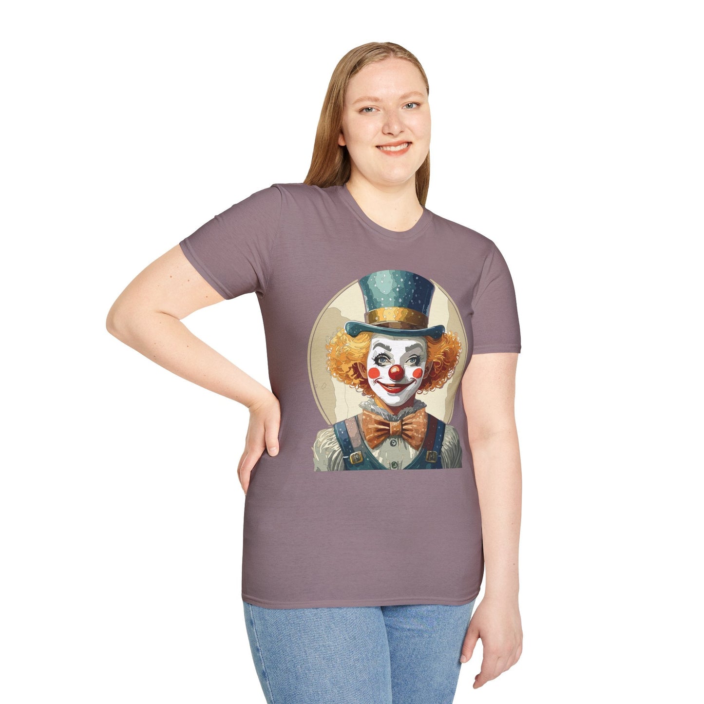 Clown Shirt Unisex T Shirt With Clown Circus Theme Funny Man Shirt Gildan Softstyle 64000