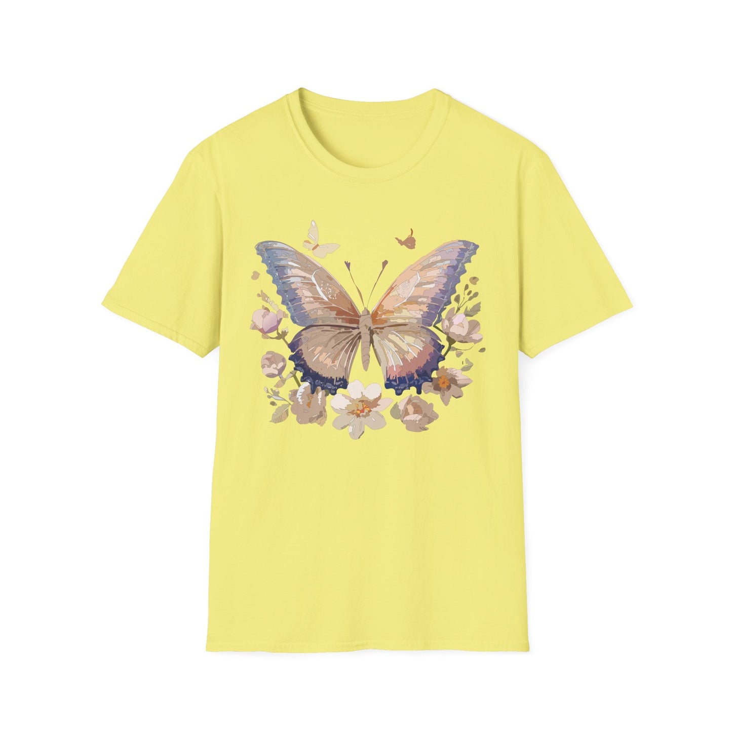 Butterfly T Shirt Unisex Softstyle Monarch Design 100 Percent Cotton Tee For Everyday Comfort