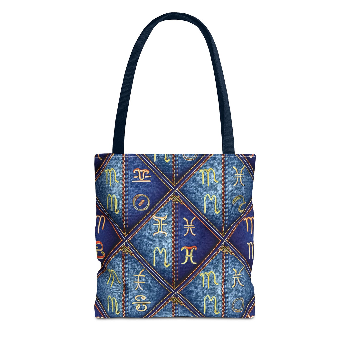Denim Fabric Imitation Print Unisex Canvas Bag Poly Spun 3 Sizes Tote Bag 184-7