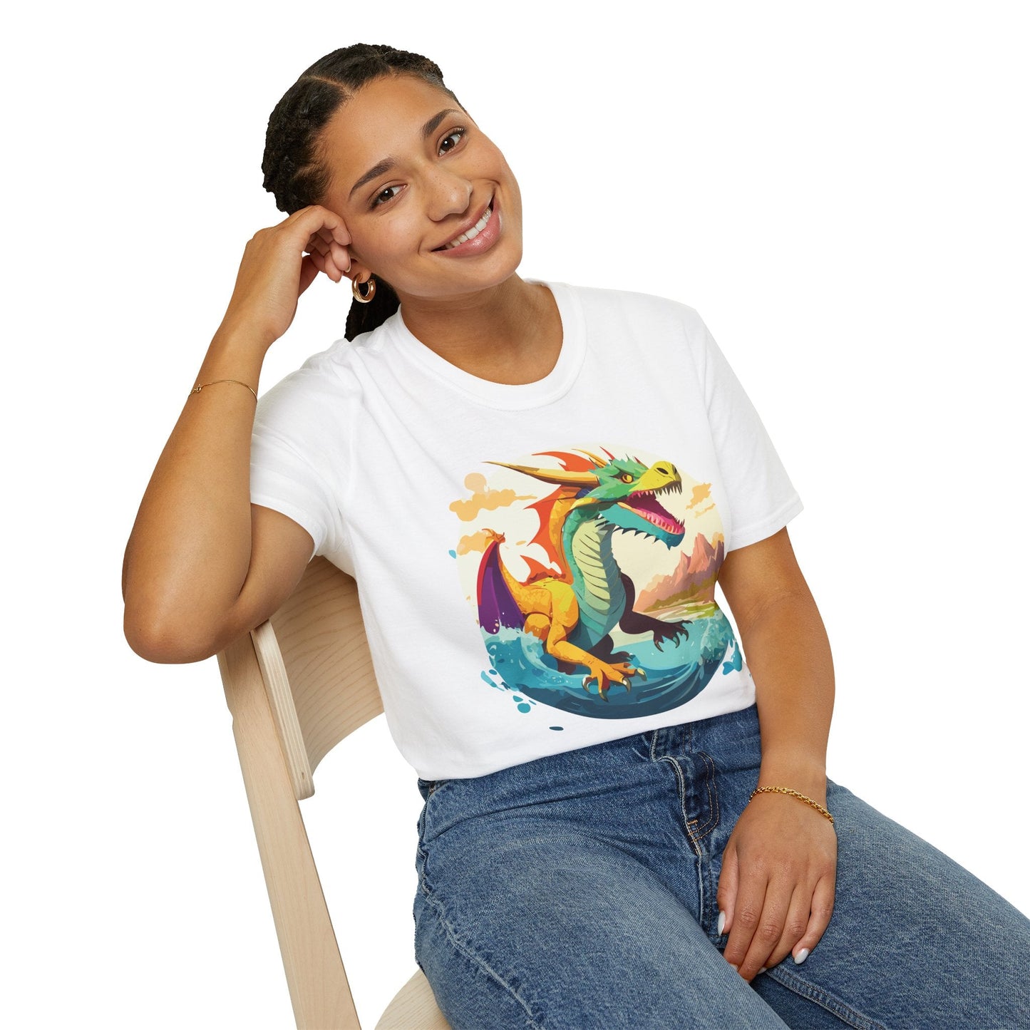 Dragon T Shirt Unisex Animal Print Dragon Shirt Gildan Softstyle Cotton Tee 64000