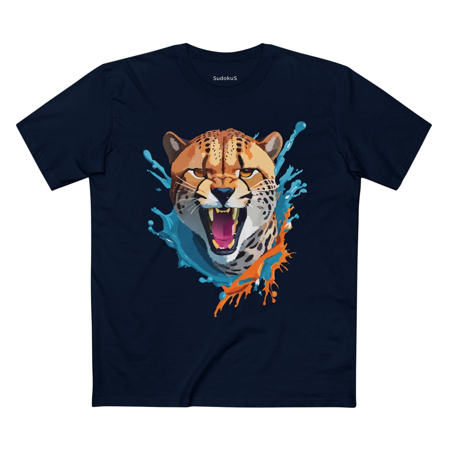 Cheetah Graphic Unisex 100 Cotton Staple Tee with Animal Design Artwork 26