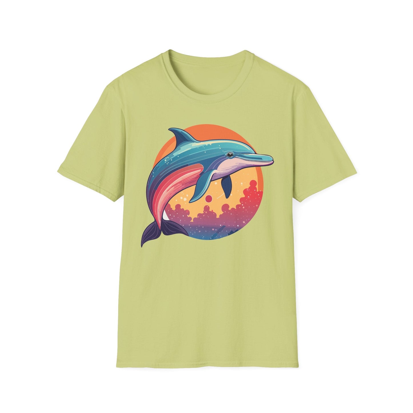 Dolphin Shirt For Unisex Adults Gildan Softstyle 64000 Ring Spun Cotton Tee Fish Tee