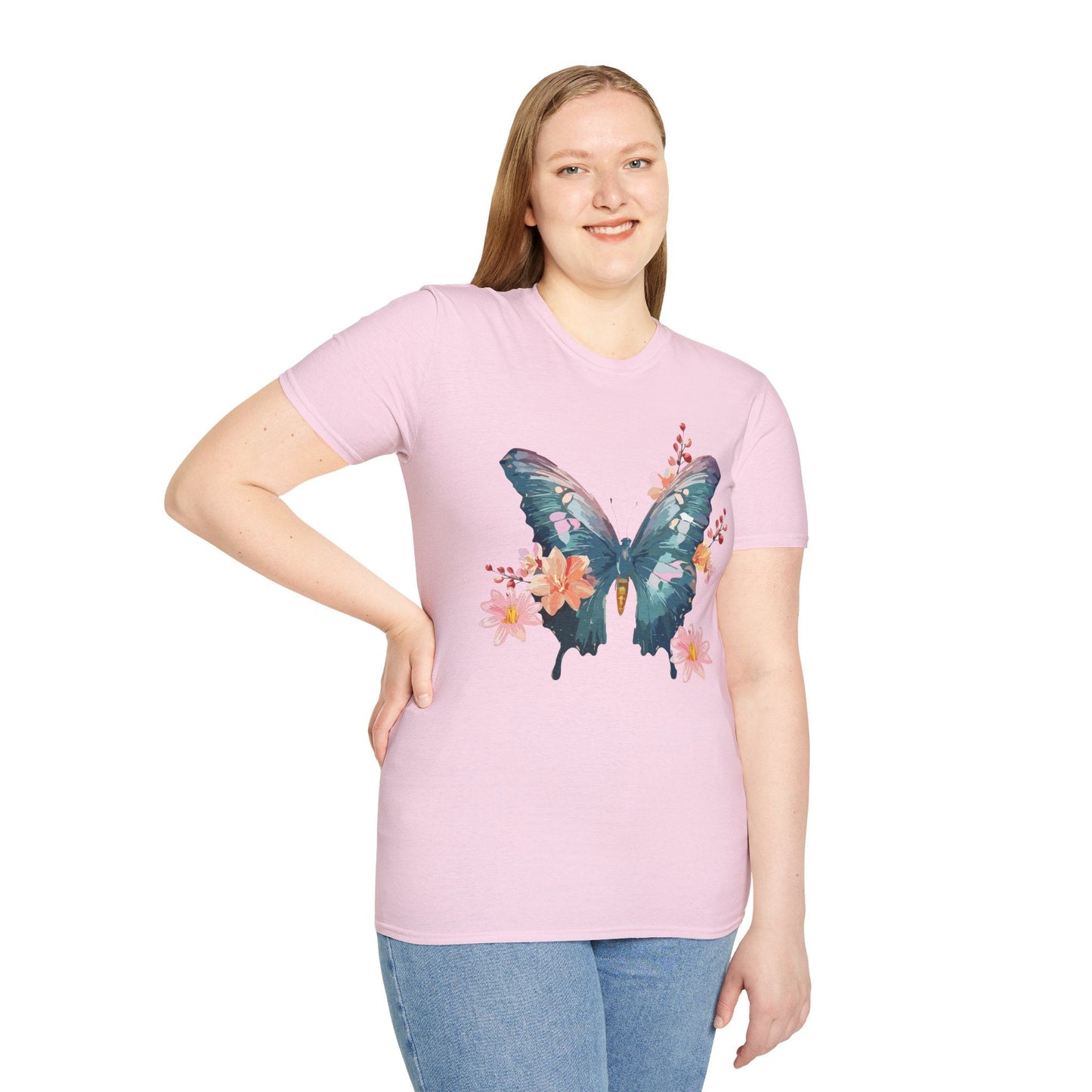 Butterfly T Shirt Unisex Gildan Softstyle 64000 100 Percent Ring Spun Cotton Monarch Tee