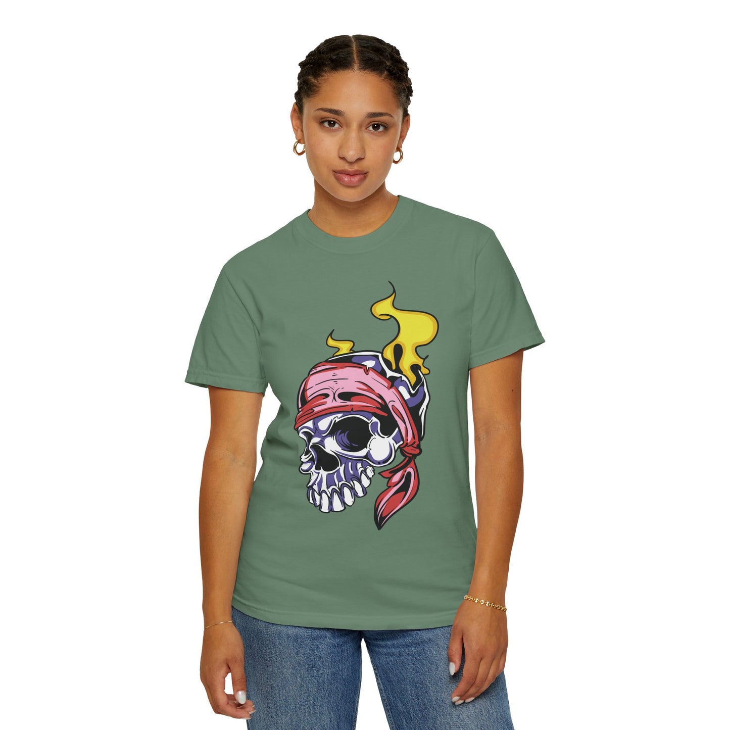 Unisex Cotton Tee Shirt with Skull