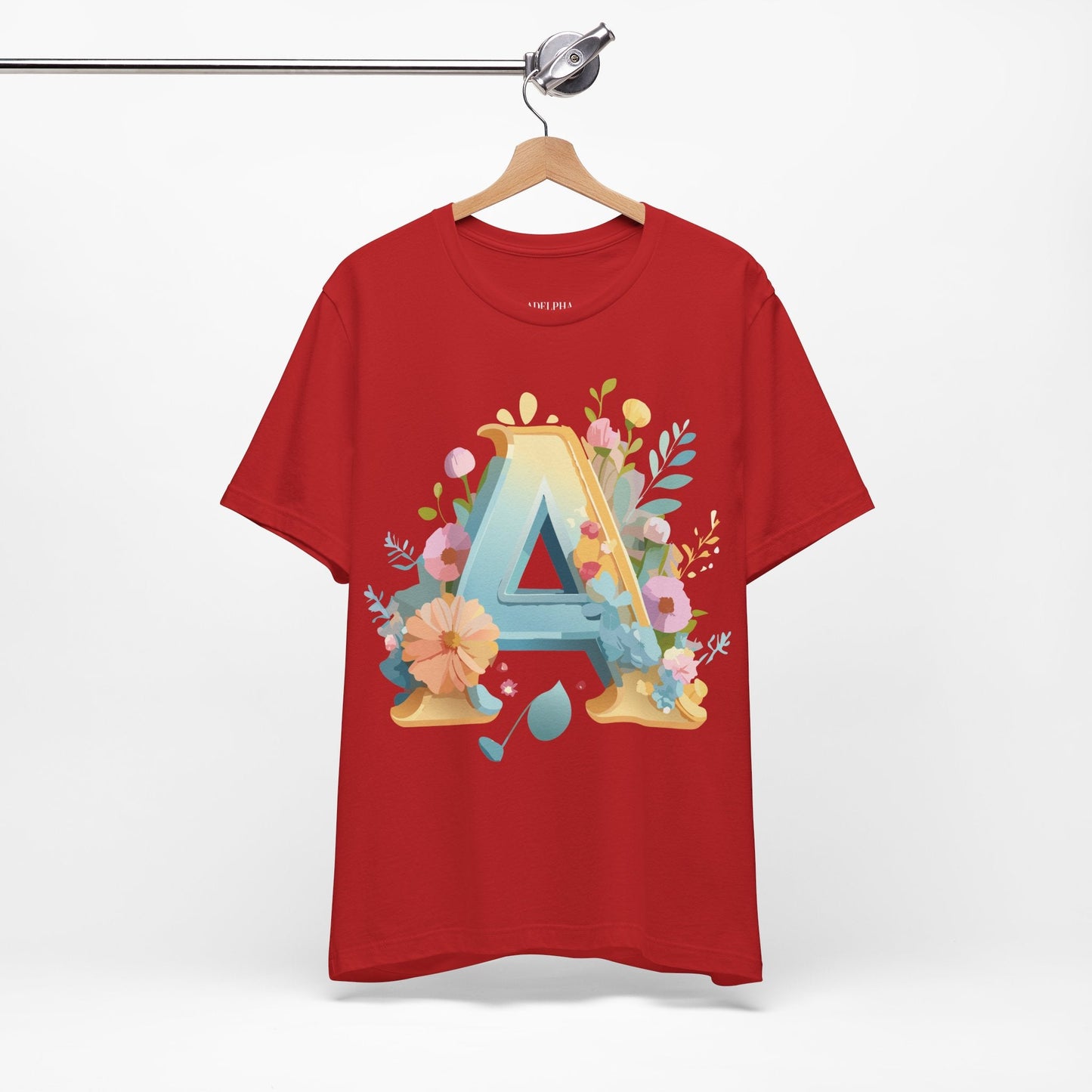 Letter A Shirt Graphic Tee Unisex Jersey Short Sleeve Adelpha Vintage Inspired Art Design