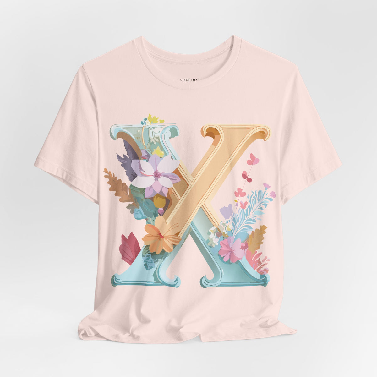Letter X Graphic Unisex Cotton Bella+Canvas Tee with Art Letter Design