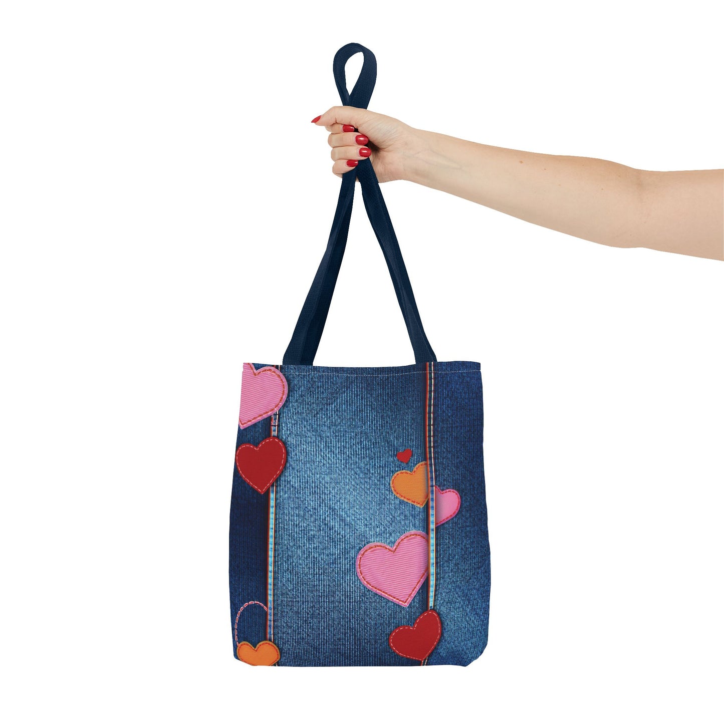 Love Day Graphic Design Denim Fabric Imitation Print Unisex Canvas Bag POLY 3 Sizes Tote Bag 201-22