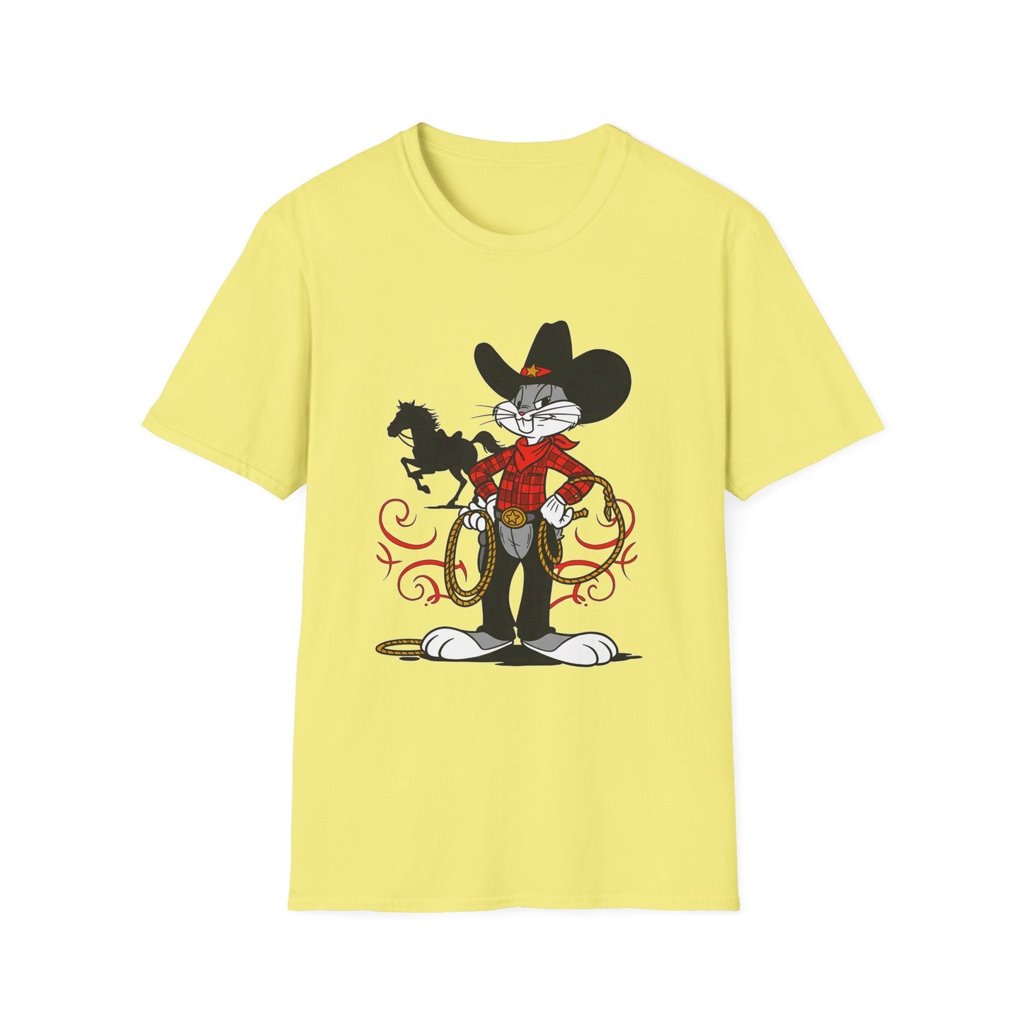 Cartoon Bunny Graphic Unisex Cotton Animal Animation Artwork Design Tee 1