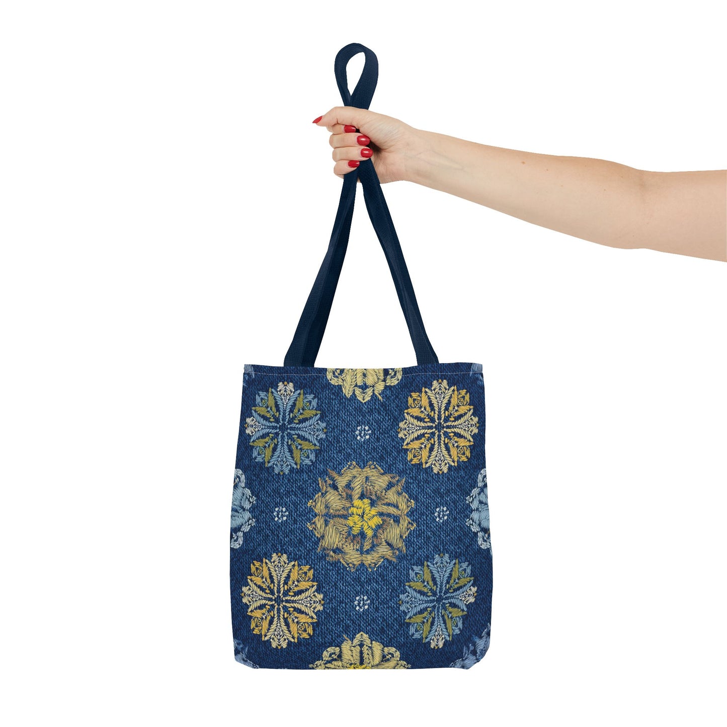 Denim Fabric Imitation Print Unisex Canvas Bag Poly Spun 3 Sizes Tote Bag 125