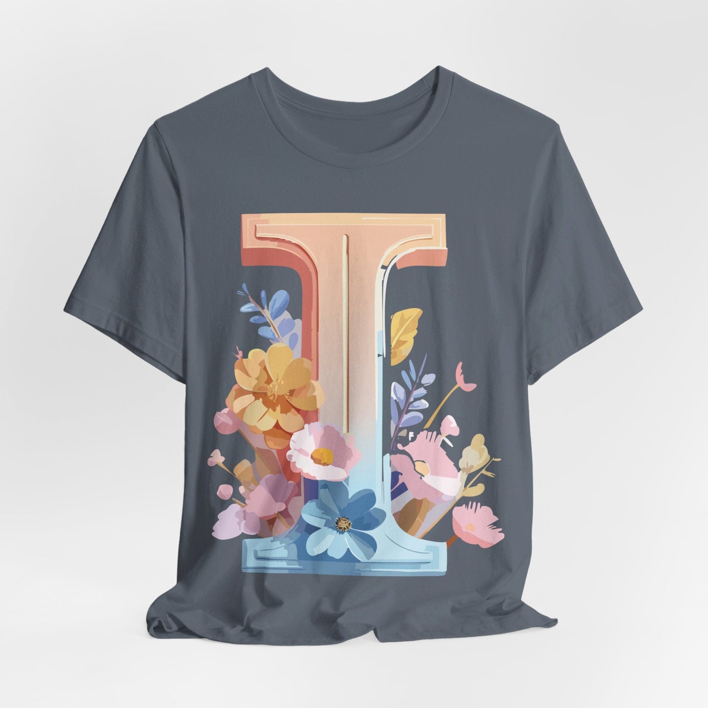 Letter I Shirt Graphic Tee Unisex Vintage Inspired Adelpha Art Design Short Sleeve Tee