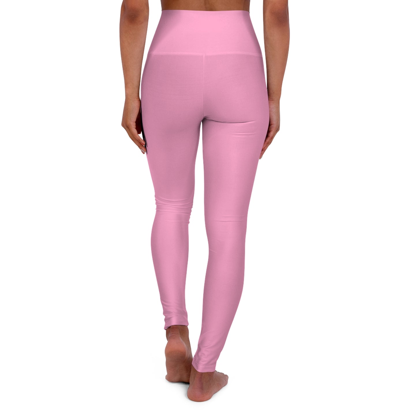 High-Waisted Doll Pink Yoga Leggings Women's Seamless Poly-Span Comfortable Everyday Workout Tights