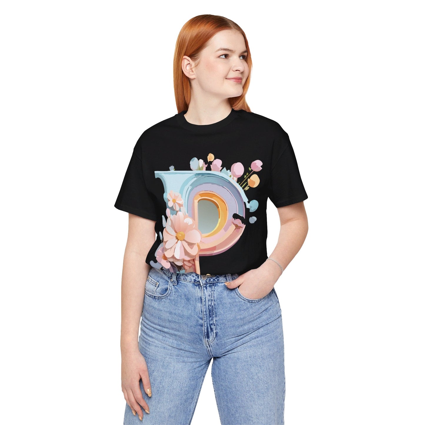 Letter P Shirt Graphic Tee Unisex Short Sleeve Vintage Inspired Art From Adelpha