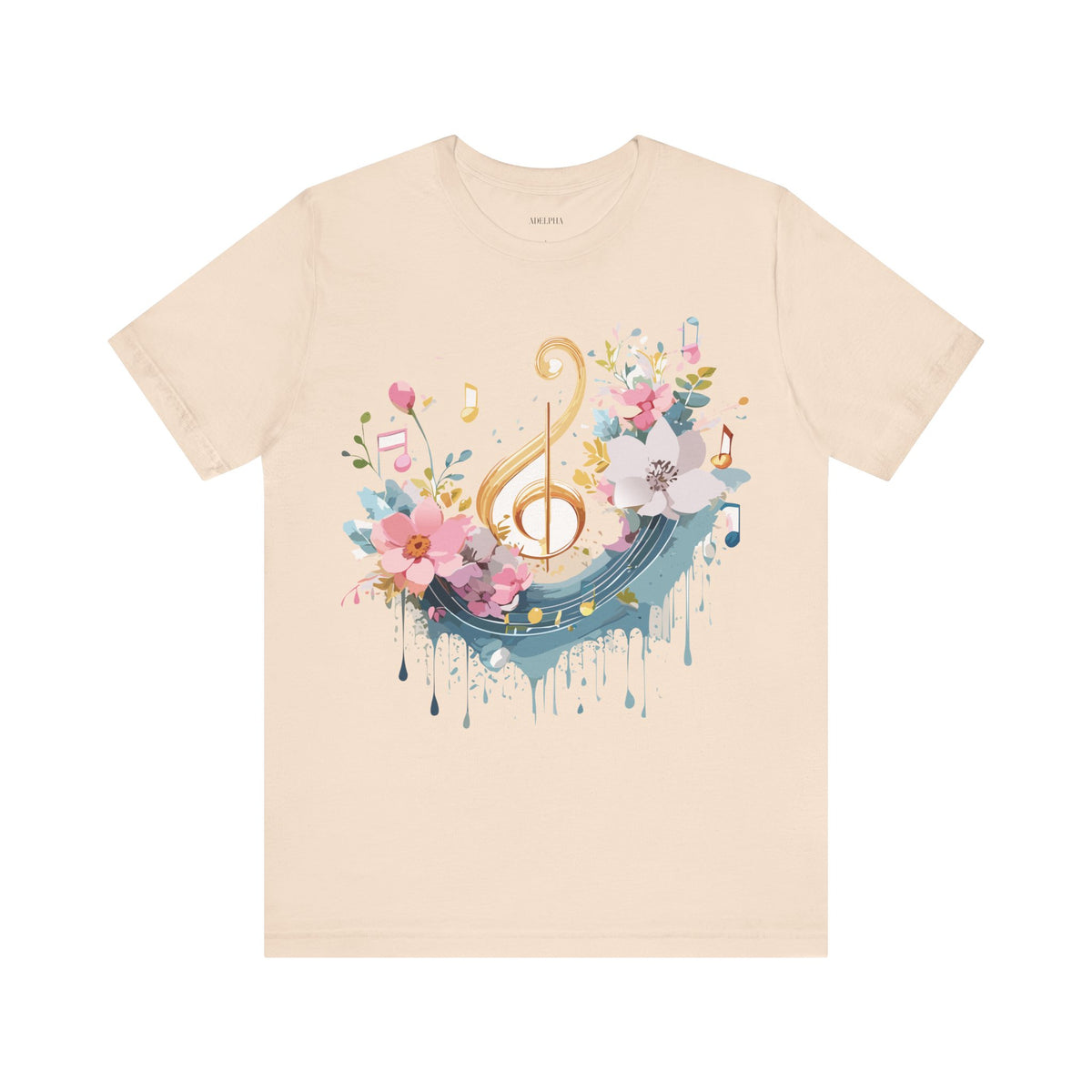 Music Graphic Unisex Cotton Bella+Canvas Tee with Art Design n194