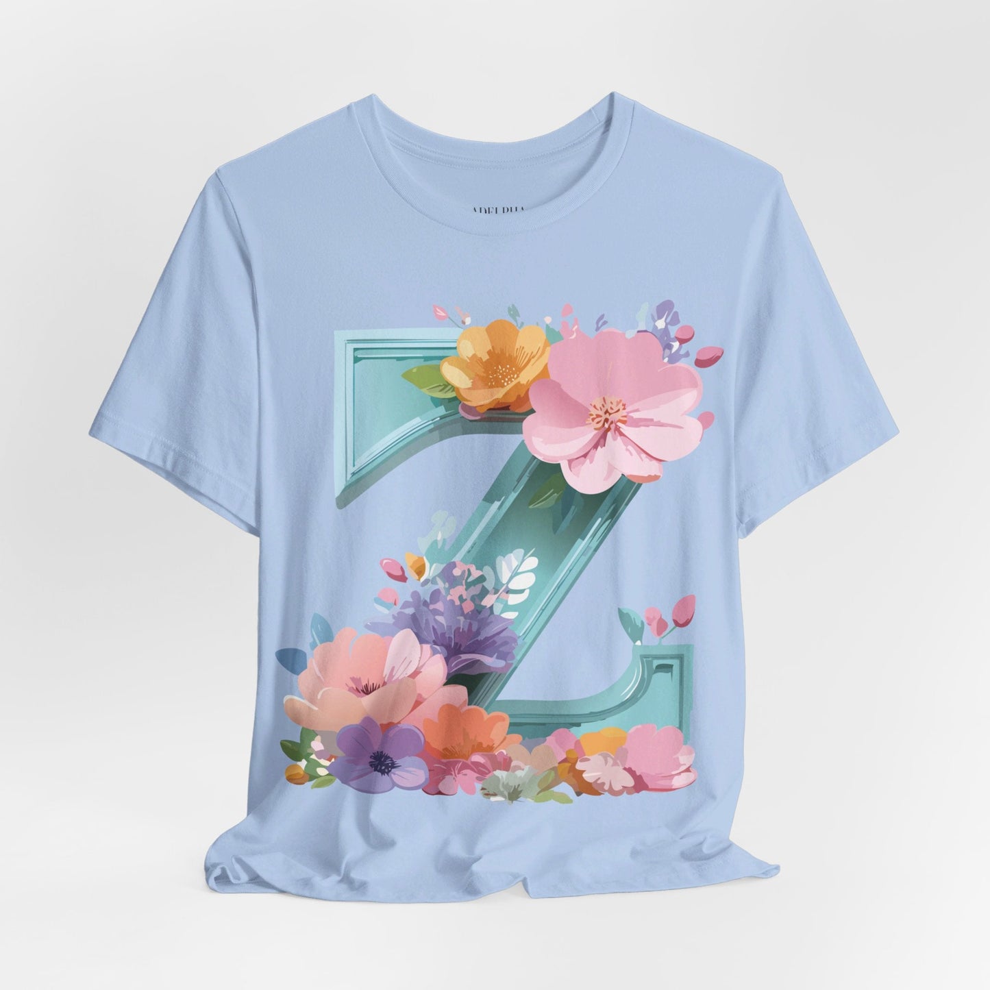 Letter Z Shirt Graphic Tee Unisex Jersey Short Sleeve Premium Vintage Inspired Artwork Adelpha