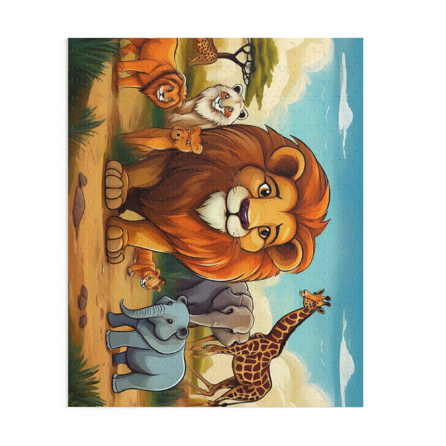 Animals on Safari Puzzle 500-Chipboard Pieces in Box | Kids Puzzles Size: 16" x 20",  Ages 9+ and Family pn44