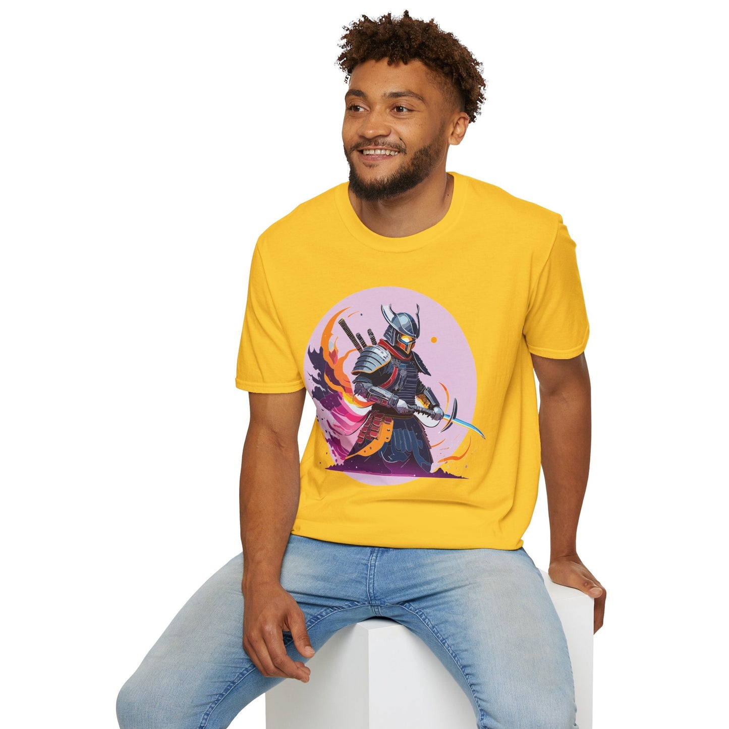 Samurai Shirt Unisex Short Sleeve Tee With Samurai Print Softstyle Gildan 64000 Ring Spun Cotton
